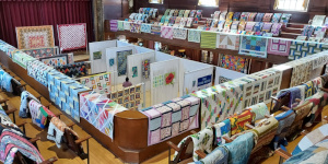 View of quilt show from the balcony